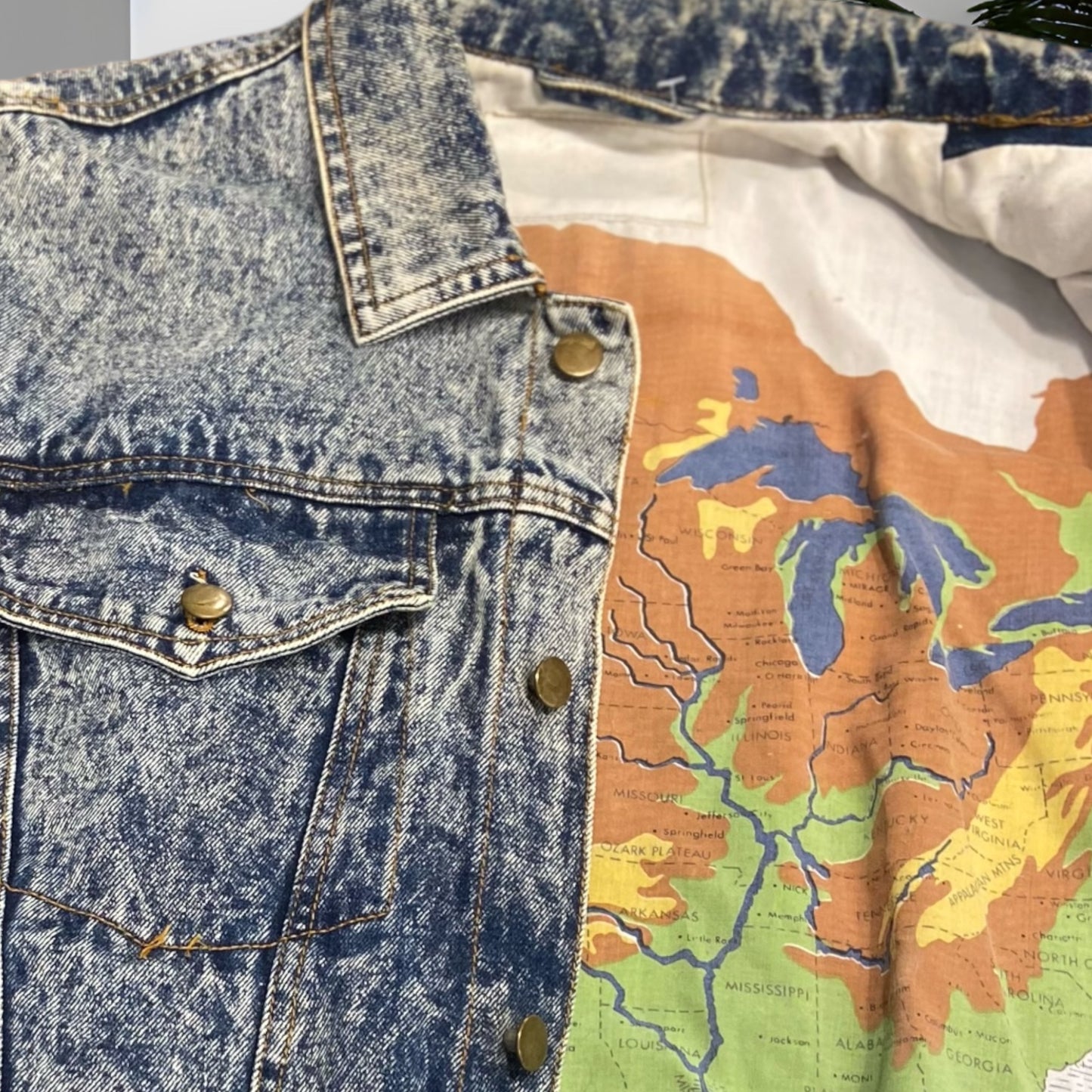 SSJ Acid Wash Denim Jacket Size M - L