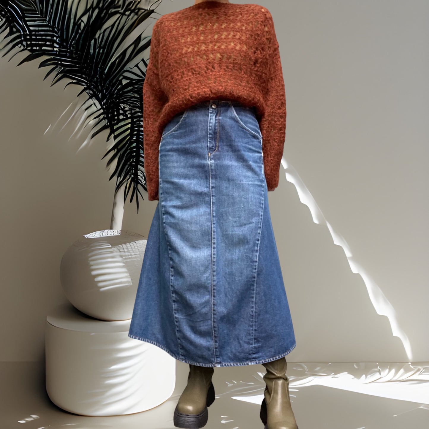 Brown Mohair Knit Jumper Size M