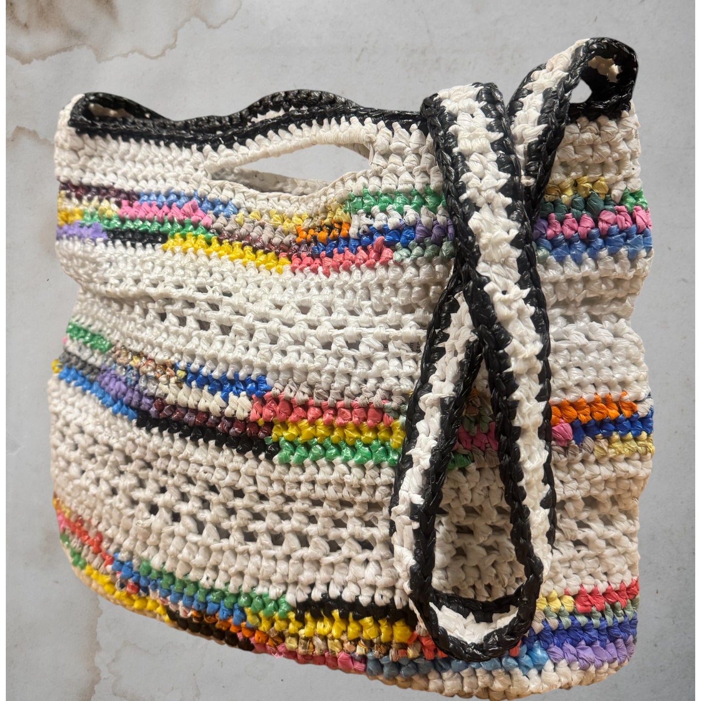 Rainbow Crochet bag Size M