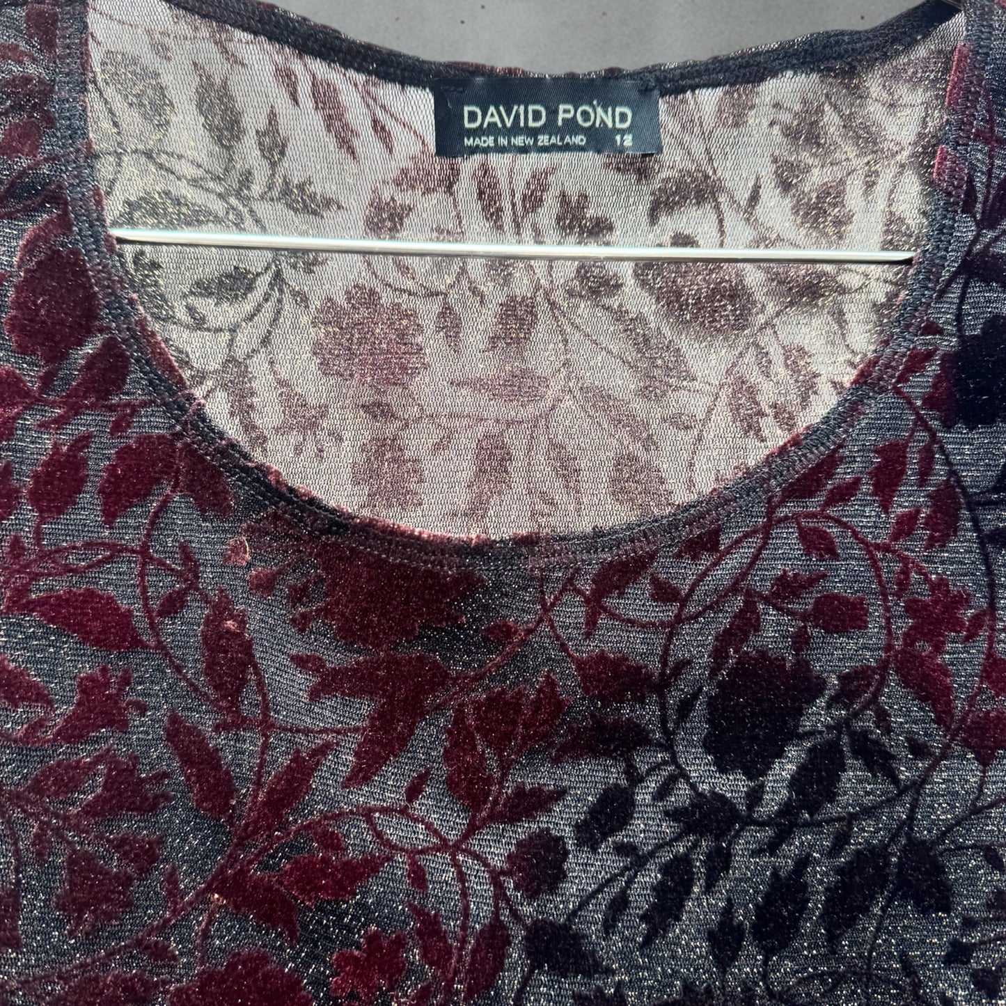 Frankie Velvet Top Size 12
