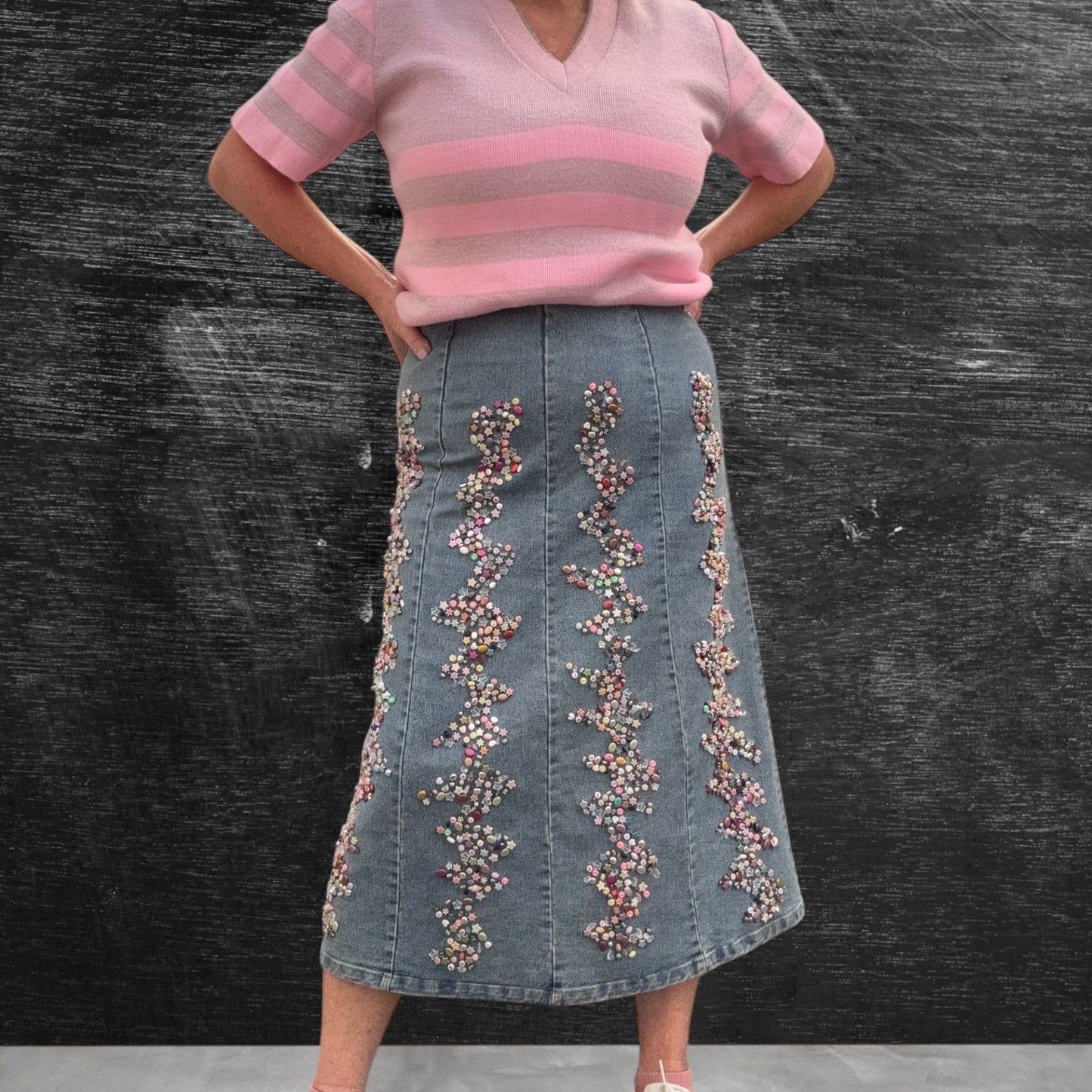 Denim Midi Skirt