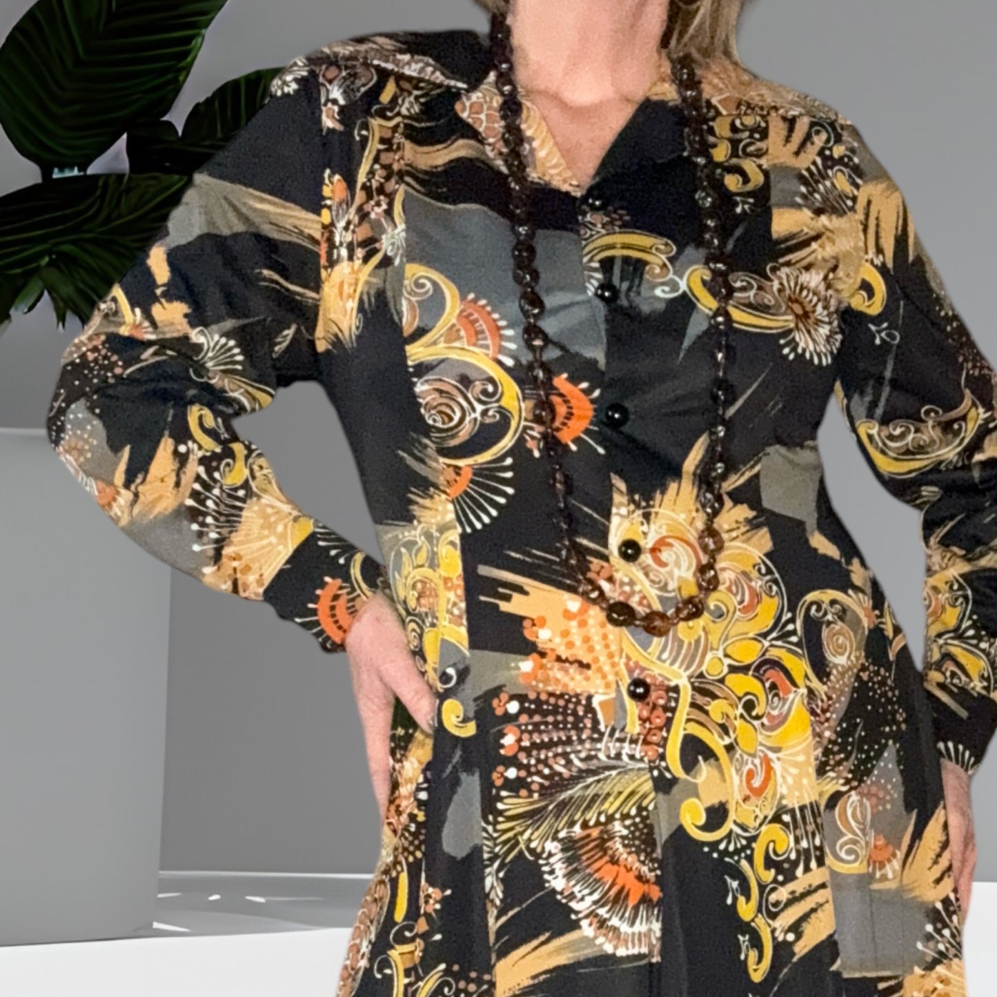 Amber Cognac Costume Necklace