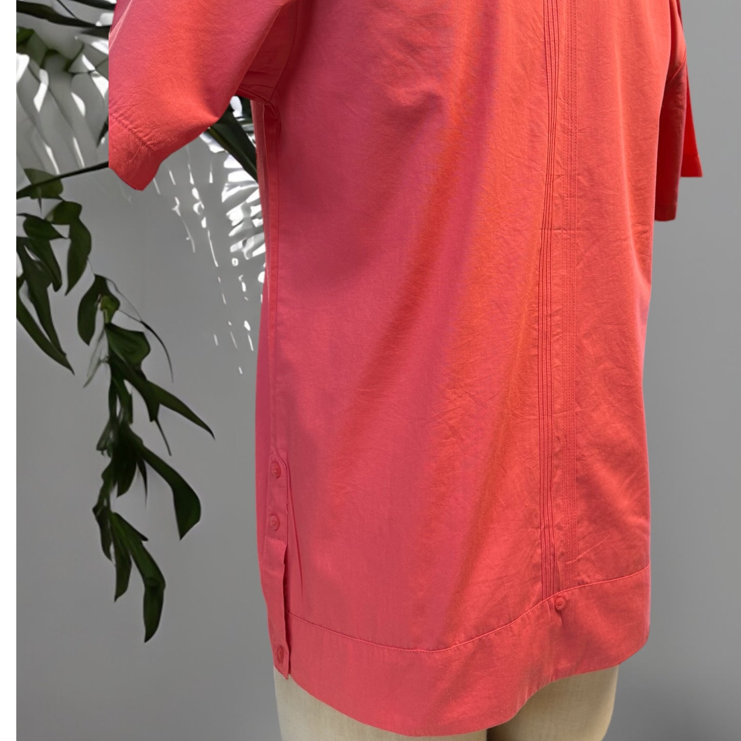 Coral Guayabera Shirt Size Small