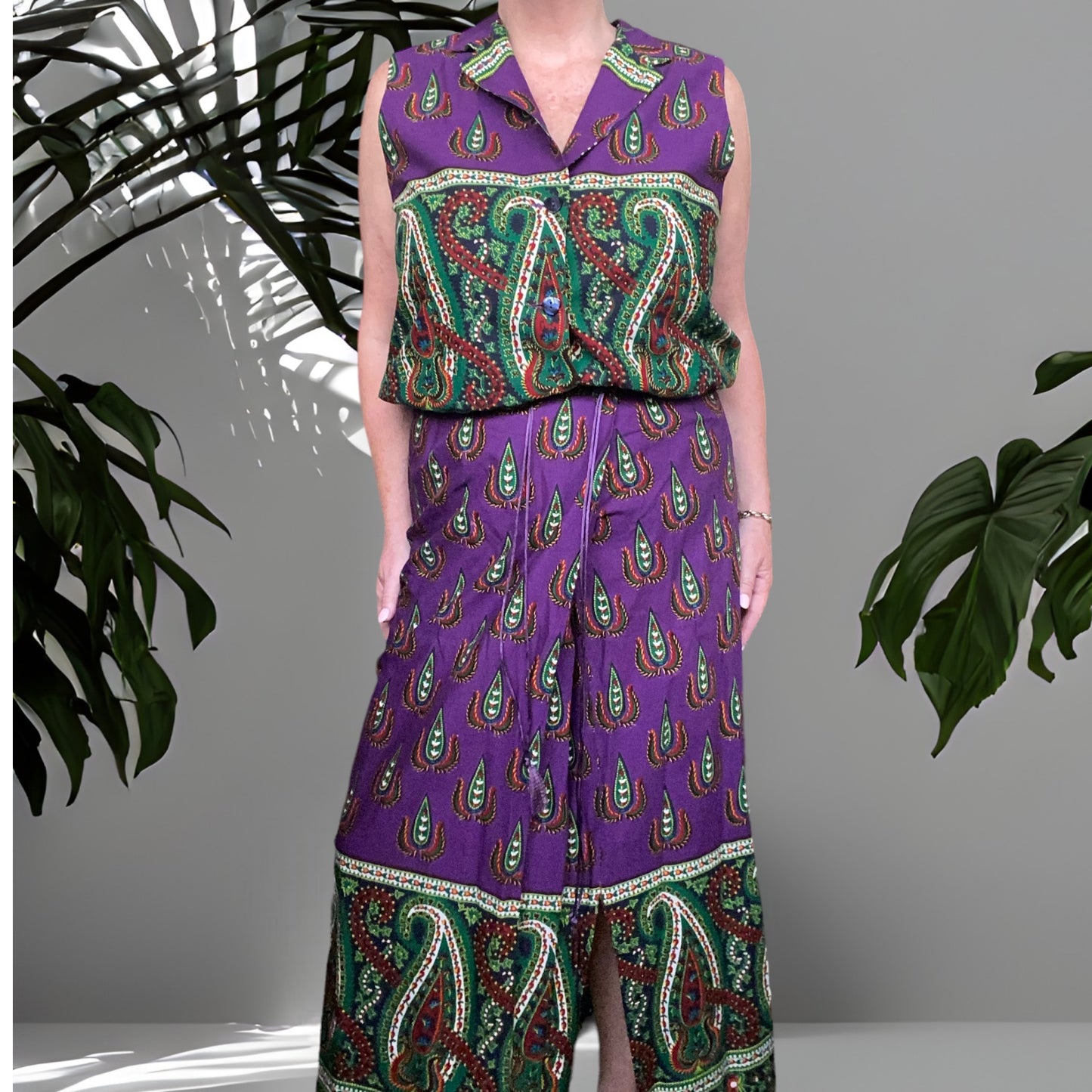 Paula Paisley Cotton Skirt Set Size 12 -14