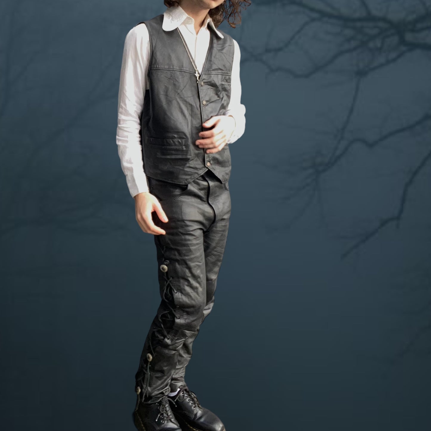 Pierce Leather Vest Size Medium