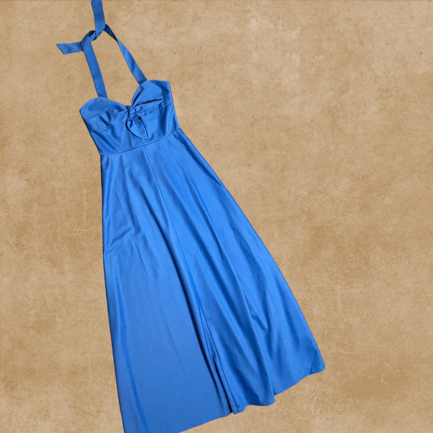 Blue 70's Halter Neck Dress Size 10