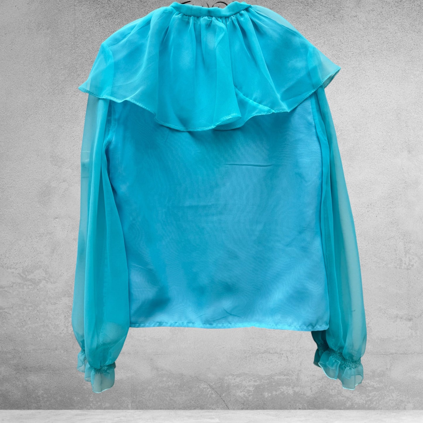 Carol Gets Frilly 70's Aqua Blouse 12