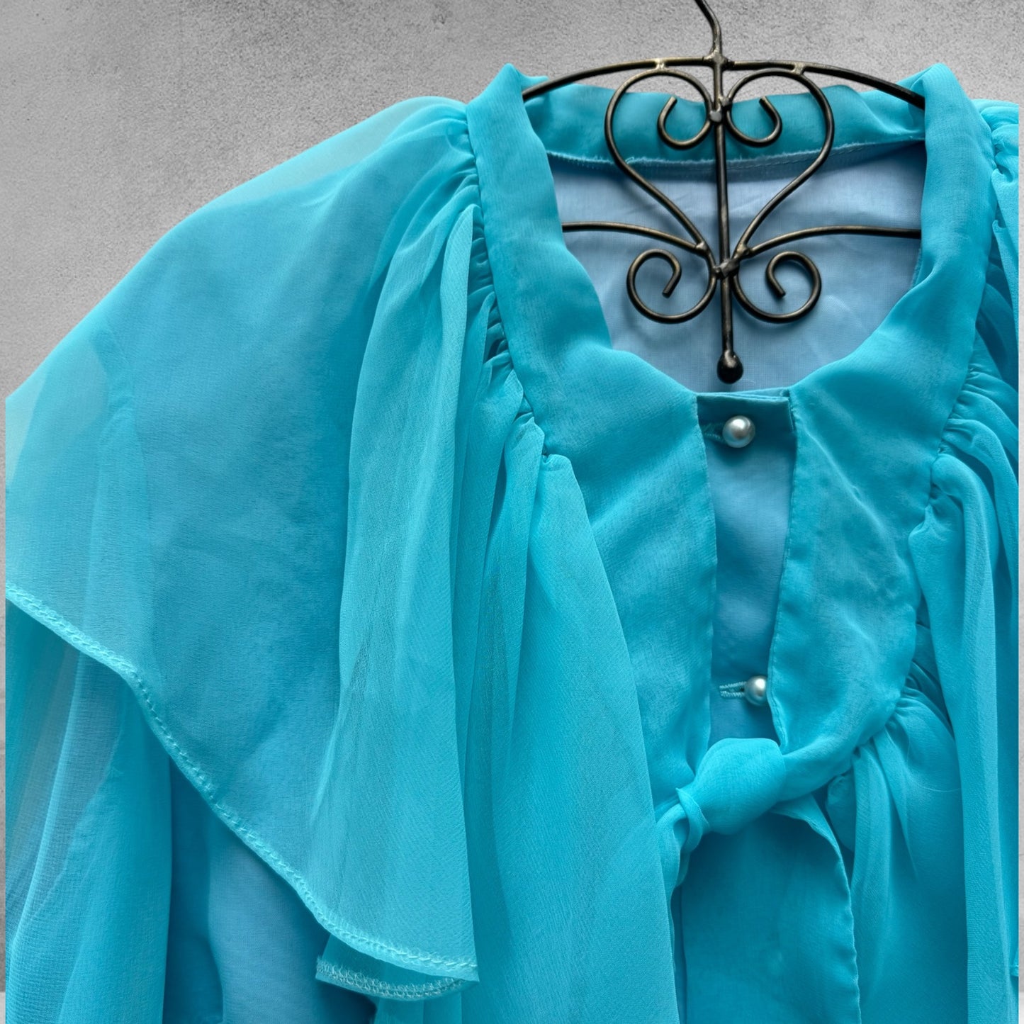 Carol Gets Frilly 70's Aqua Blouse 12