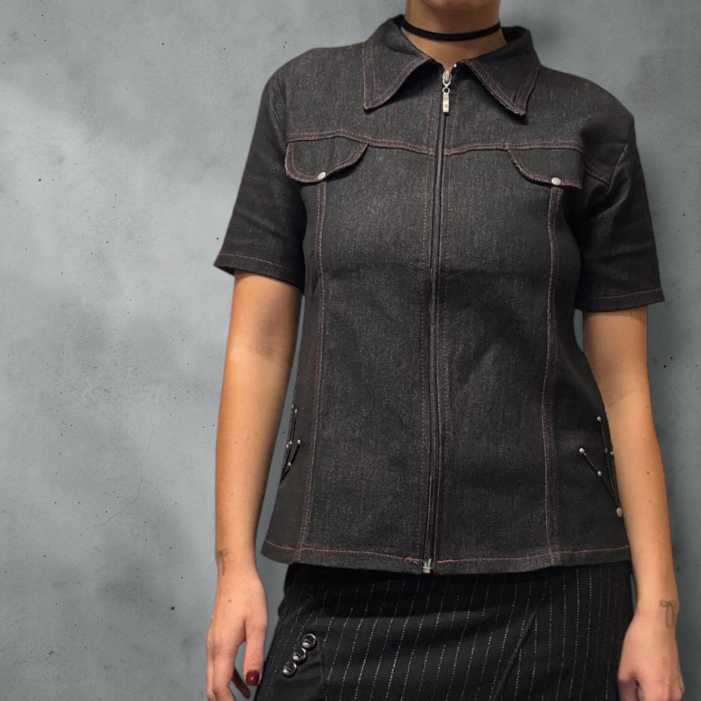Jennifer Denim Top Size Small