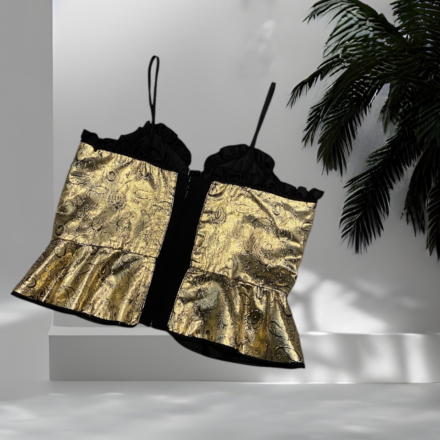 The Ultimate 'It Girl' Gold Corset Top Size 12