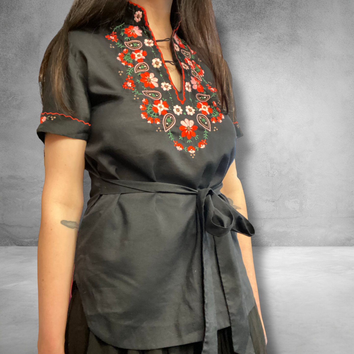 Embroidered Poppy Blouse Size 8