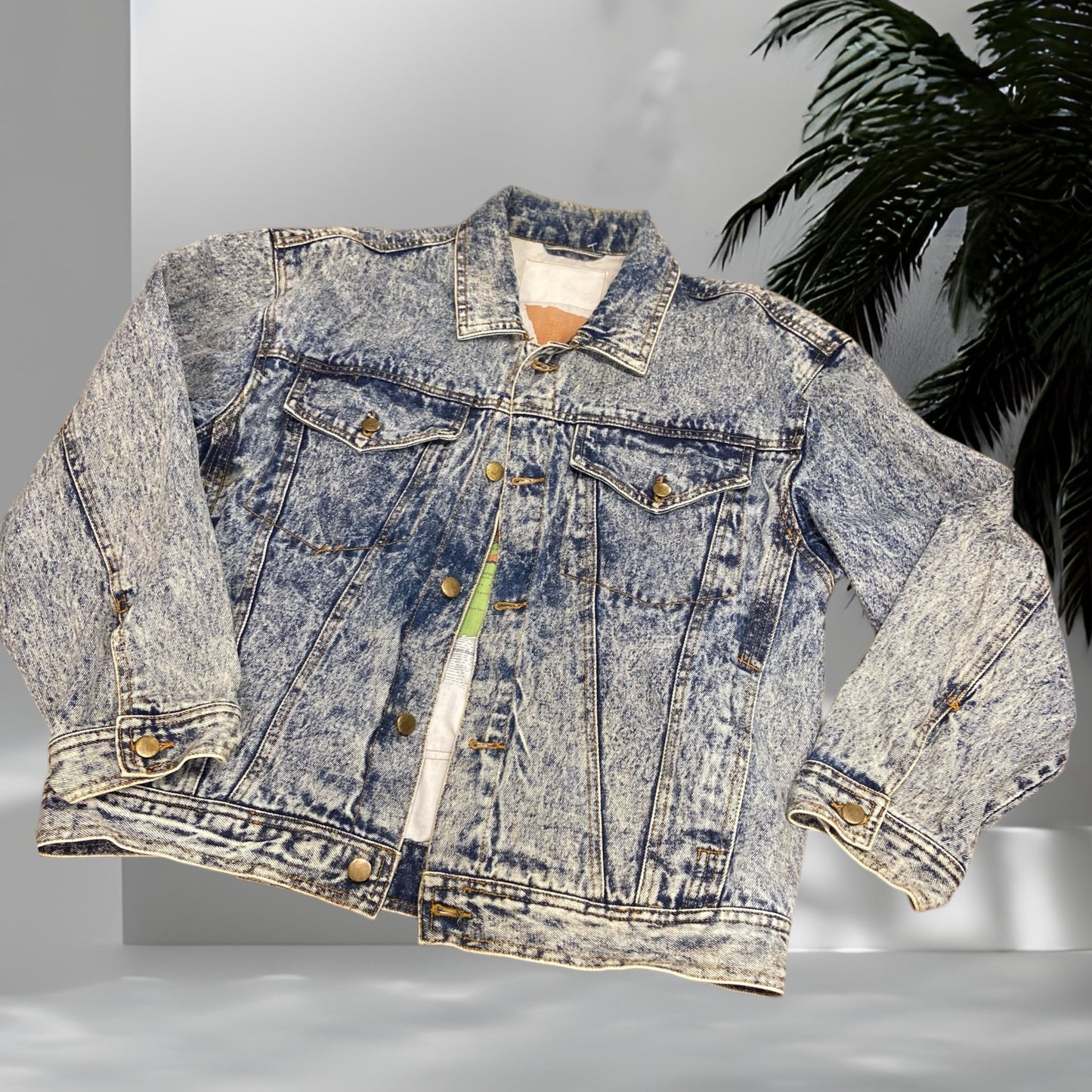 SSJ Acid Wash Denim Jacket  Size M - L