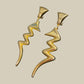 Gold Zig Zag Clip On Earrings