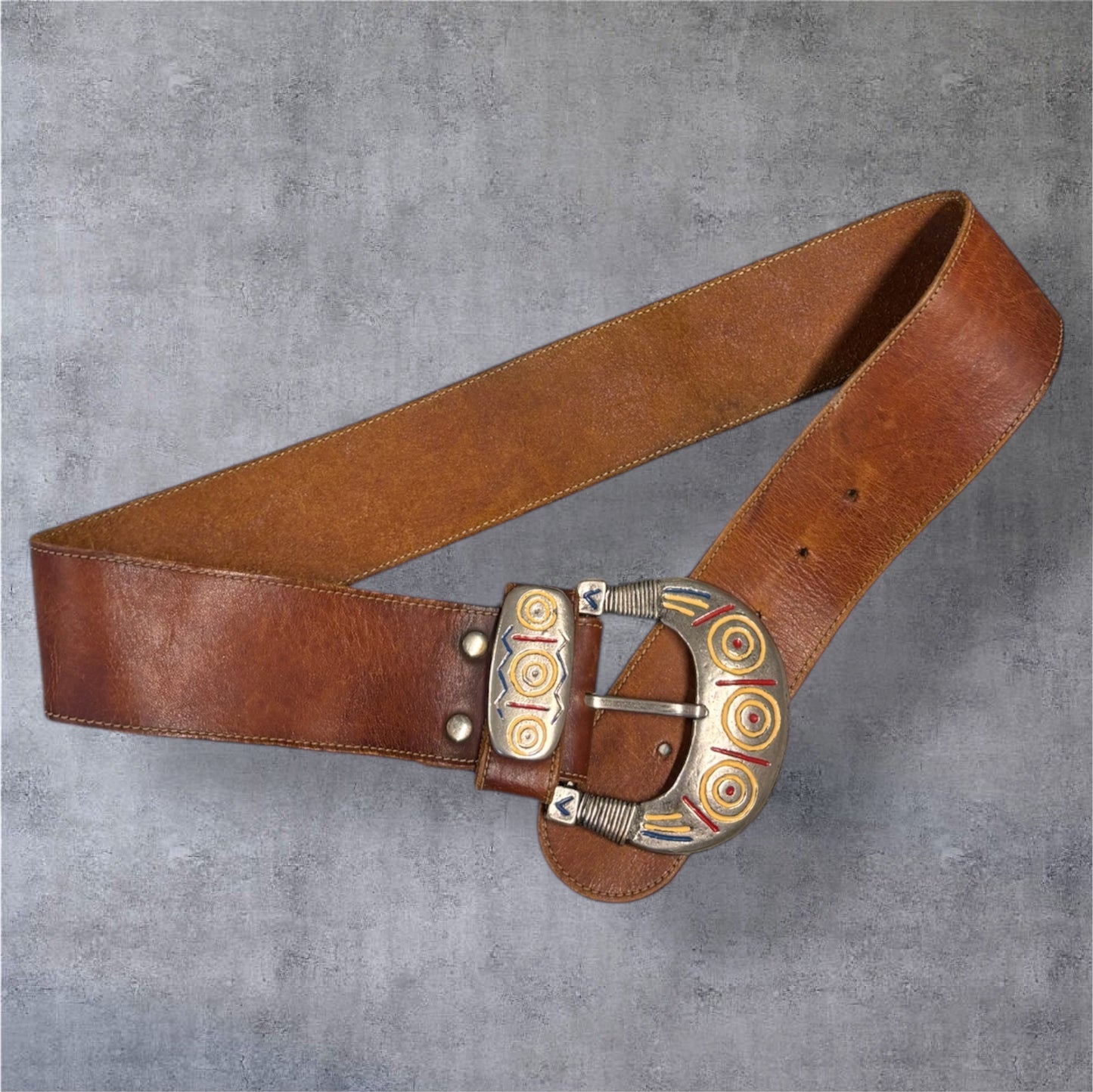 Stevie Wide Western Brown Belt Size Small