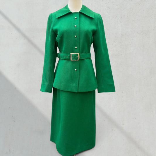House of Carol Green Skirt Suit Size  10