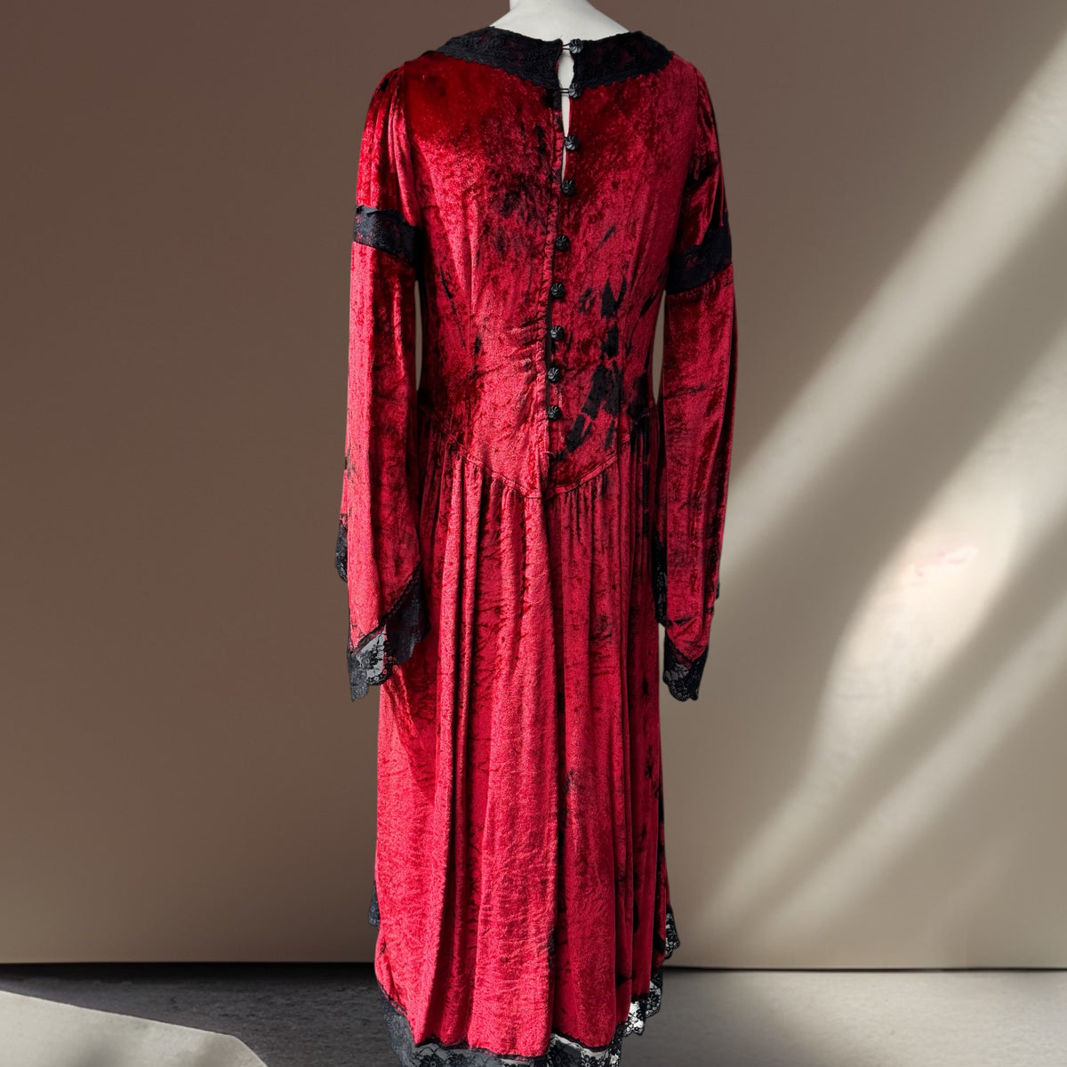 Red Velvet 80’s Whimsy Rose Dress Size 12