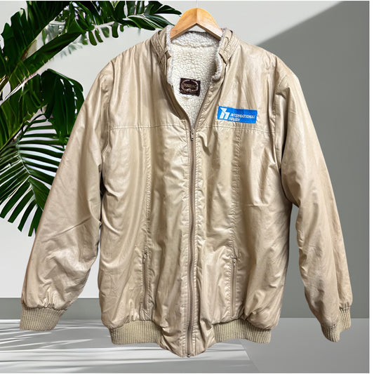 Toshac Shearling Retro Lined Bomber Jacket Size L