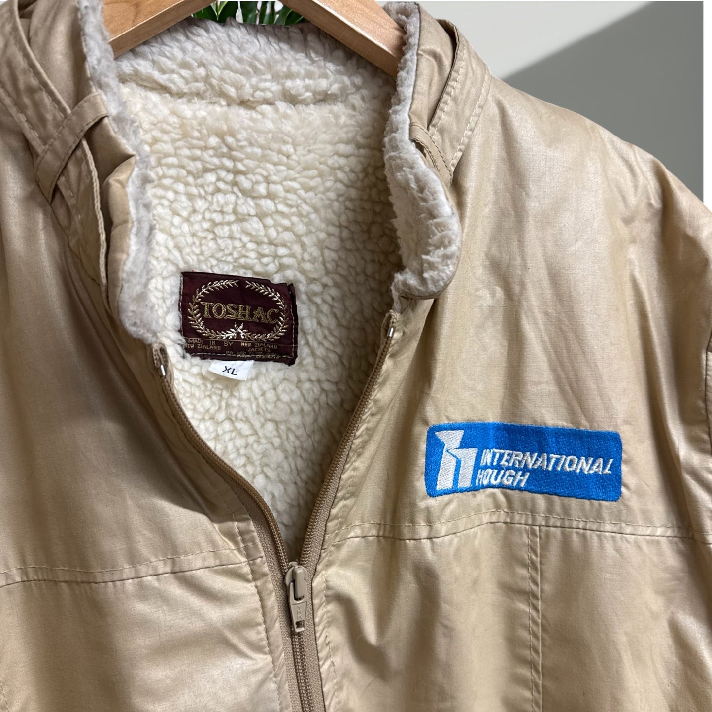 Toshac Shearling Retro Lined Bomber Jacket Size L