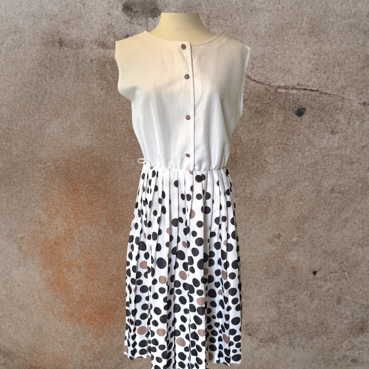 Doris Brown Dotty Dress Size