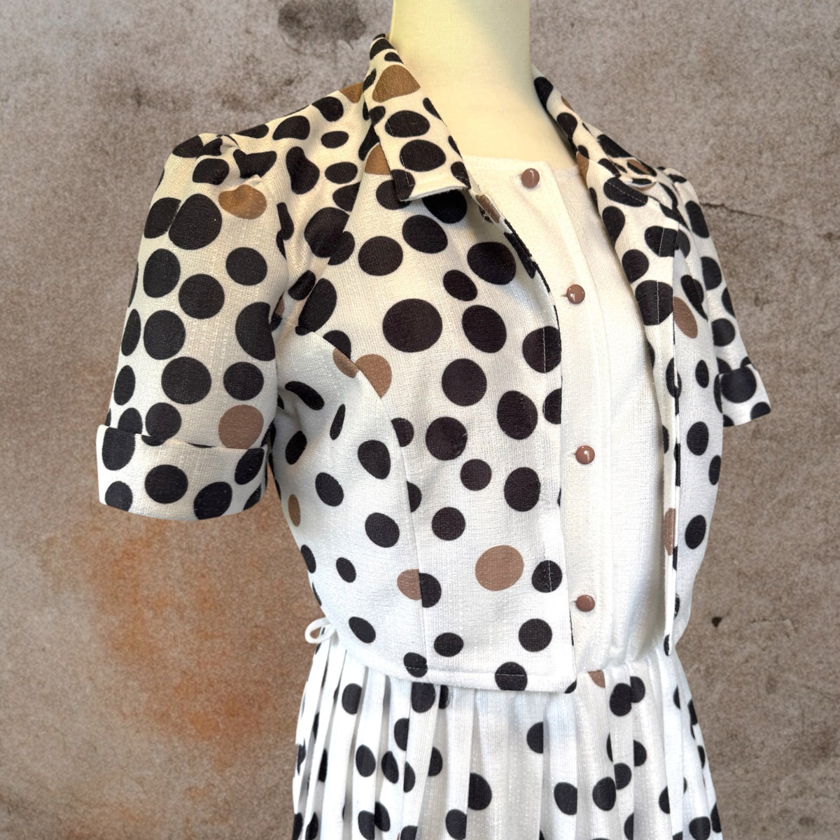 Doris Brown Dotty Dress Size
