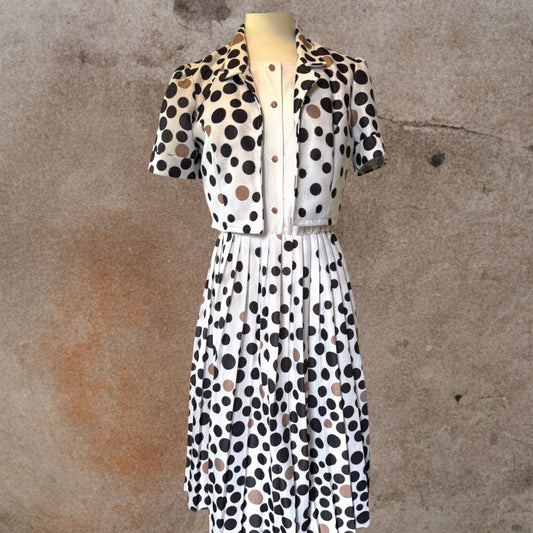 Doris Brown Dotty Dress Size
