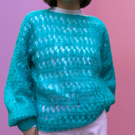 Quintrell Aqua Handknit Jumper Size Large
