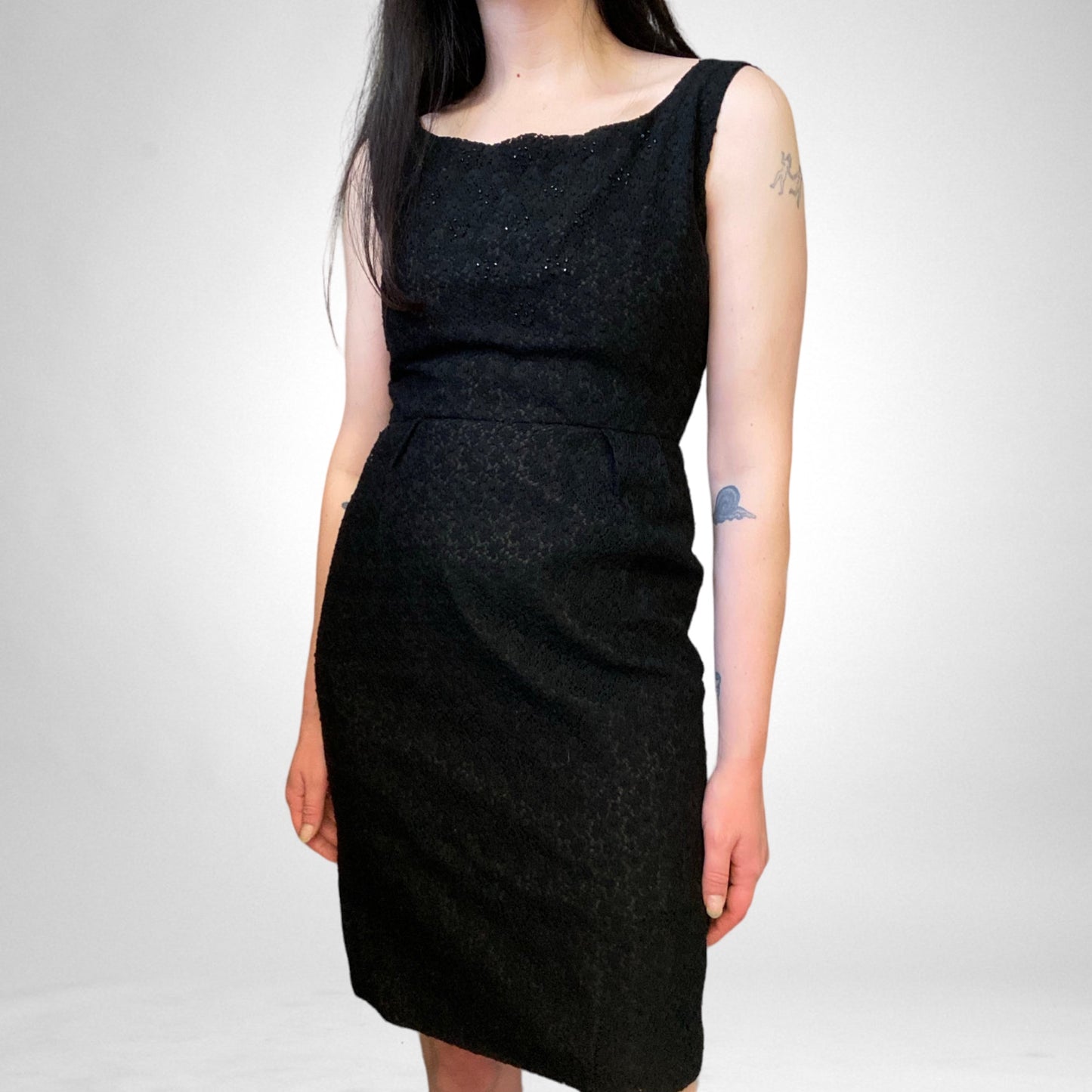 Black Lace Wiggle Dress