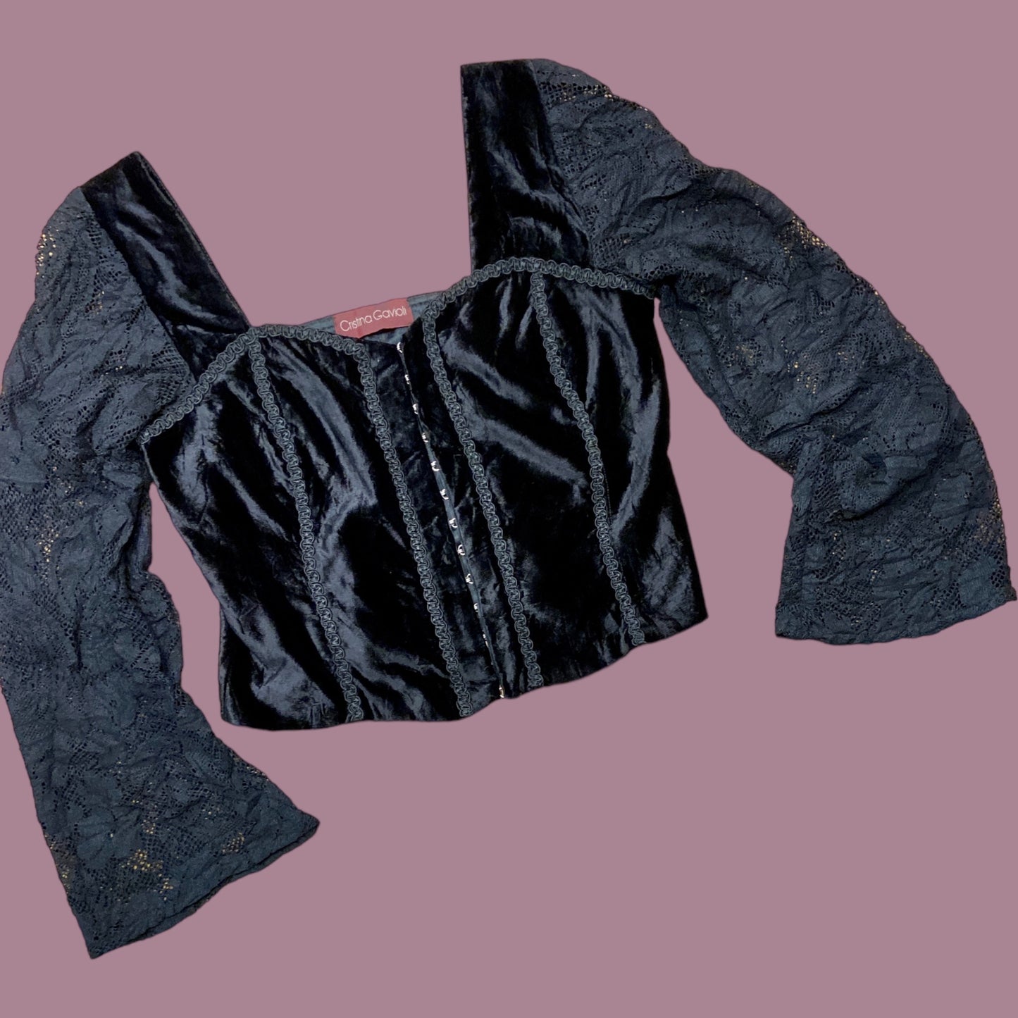 Geraldine Velvet crop Size 10/12