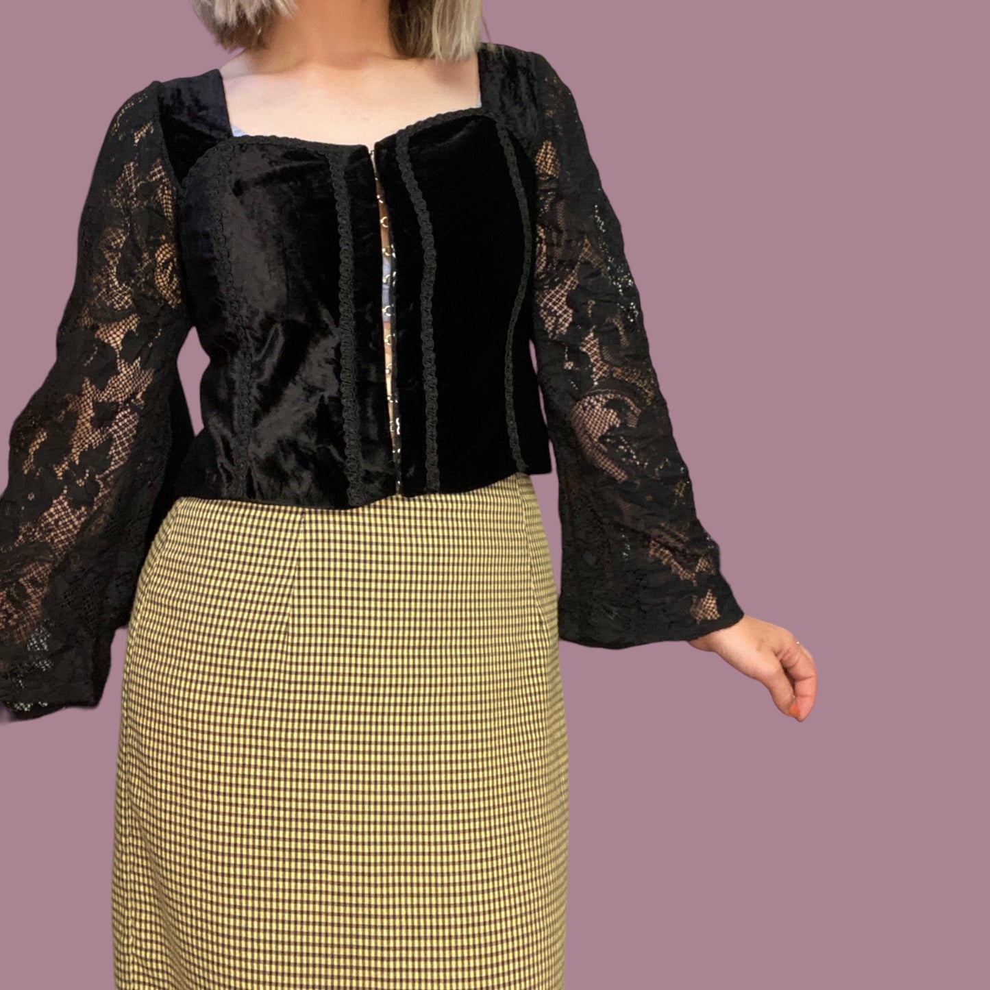Geraldine Velvet crop Size 10/12
