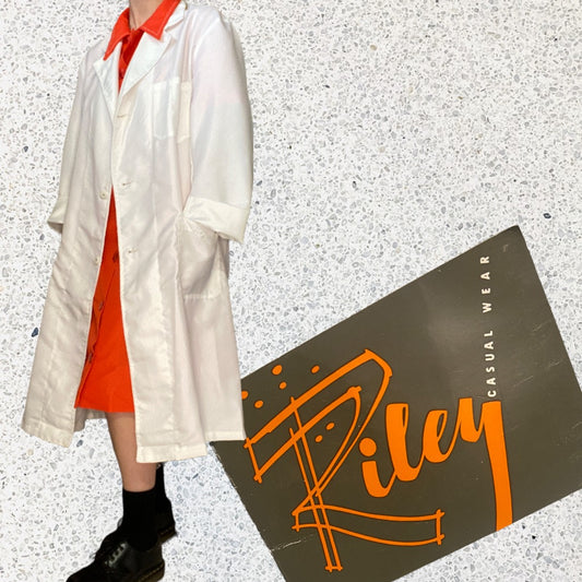 Riley 1970's White Coat Size L