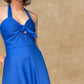 Blue 70's Halter Neck Dress Size 10