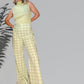 Caravelle Mint Green Plaid 70's Flared Pants Size 12