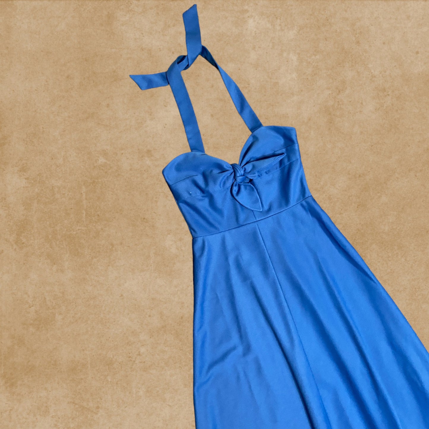 Blue 70's Halter Neck Dress Size 10