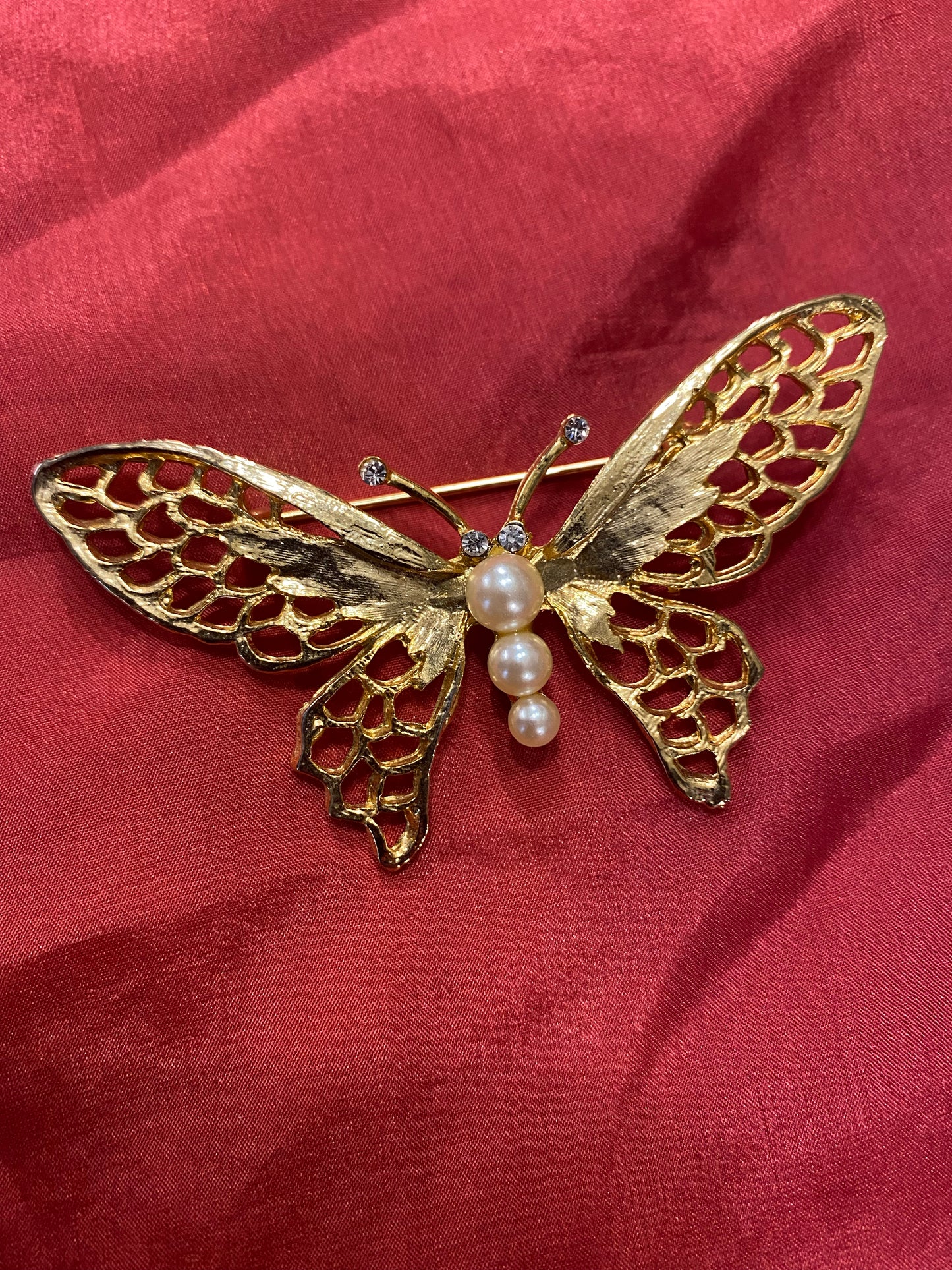 Gold Plated Butterfly Brooch